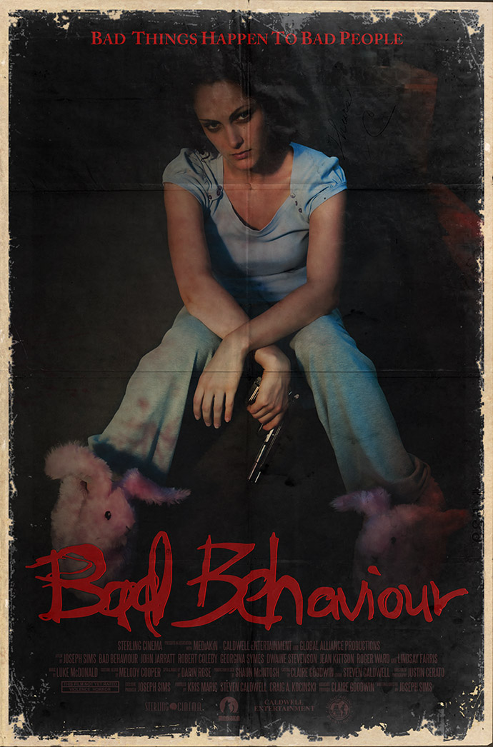 Acruffy Grindhouse character poster featuring Caroline Levien as Emma
