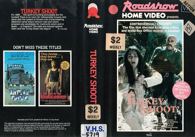 Roger Ward Olivier Hussey Turkeyshoot VHS Cover