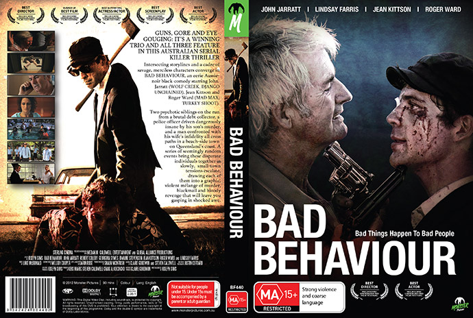 Bad Behaviour wraparound Concept art for Monster pictures DVD Cover Australian release