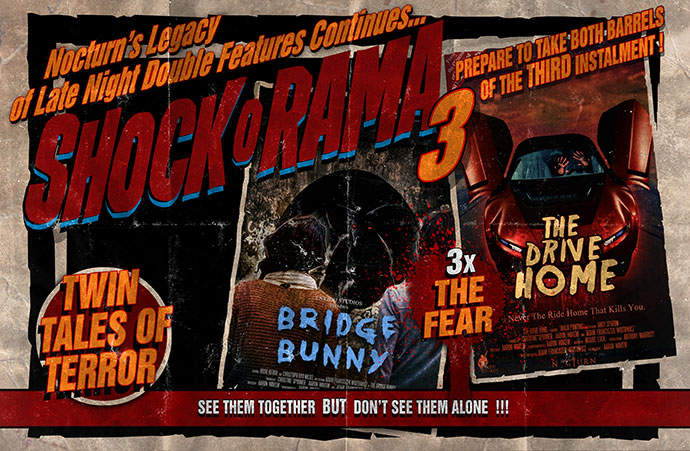 Nocturn's promo wallpaper layout for double feature Bridge bunny and the drive home