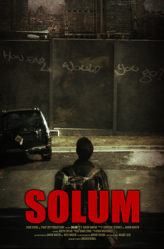Solum : Short Sci-fi film about a mans search for his wife in a post apocalyptic world, featuring Joseph Taylor, written and Directed By Aaron Wakem
