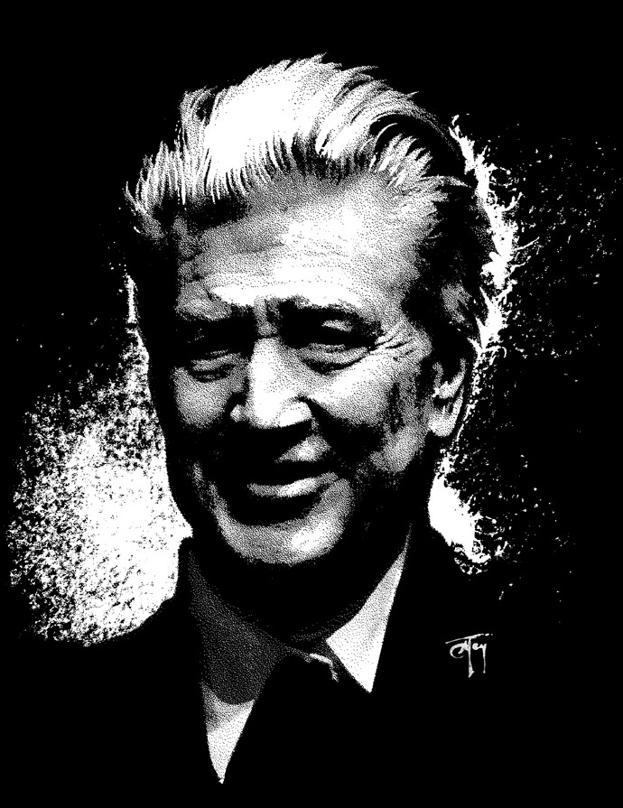 Stipple portrait of David Lynch