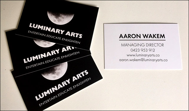 Business Cards created for Luminary arts