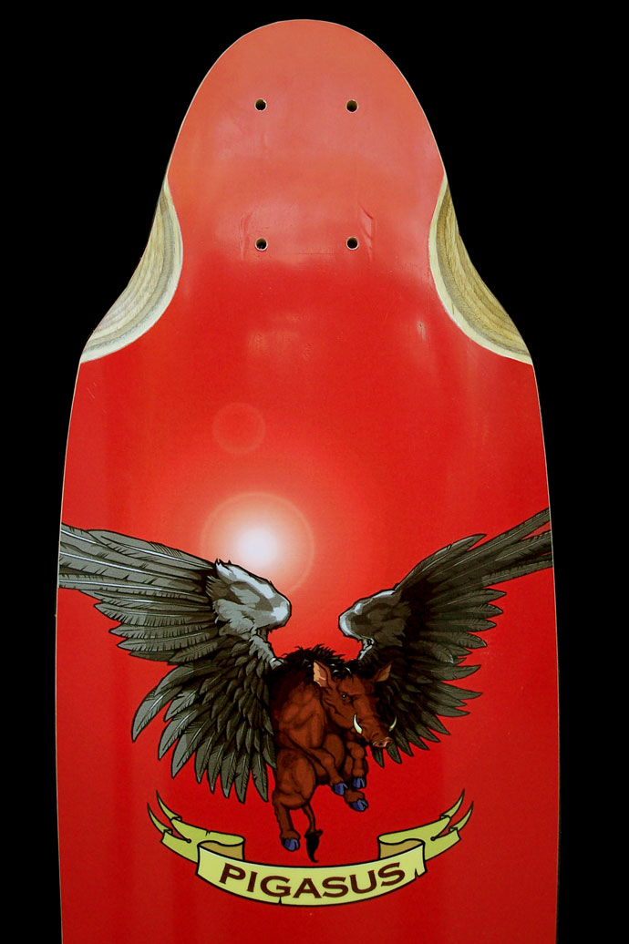 flying pig skateboard Deck artwork 