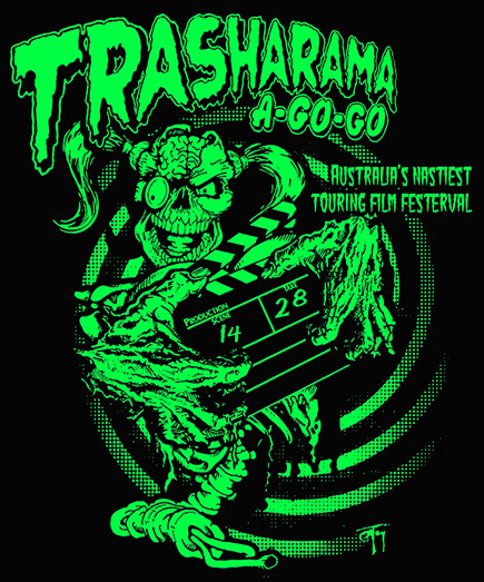 Latest Addition to the Trasharama catalogue of single colour tshirt designs.