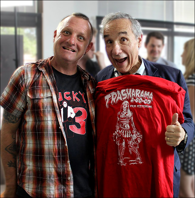 IT's Dick Dale of Trasharama alongside Lloyd Kaufman of Troma Entertainment