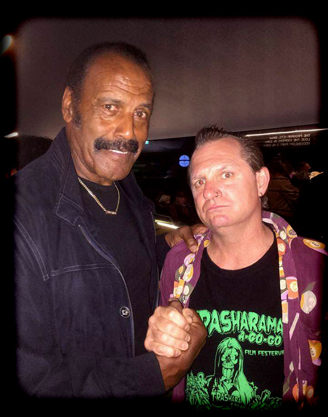 Dick Dale meets the awesomeness that is Fred Williamson while both appeared at Monsterfest 2015