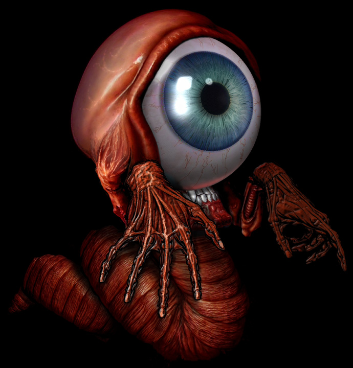 Zomb-Eye: Trasharama agogo character artwork for 2008 film festival