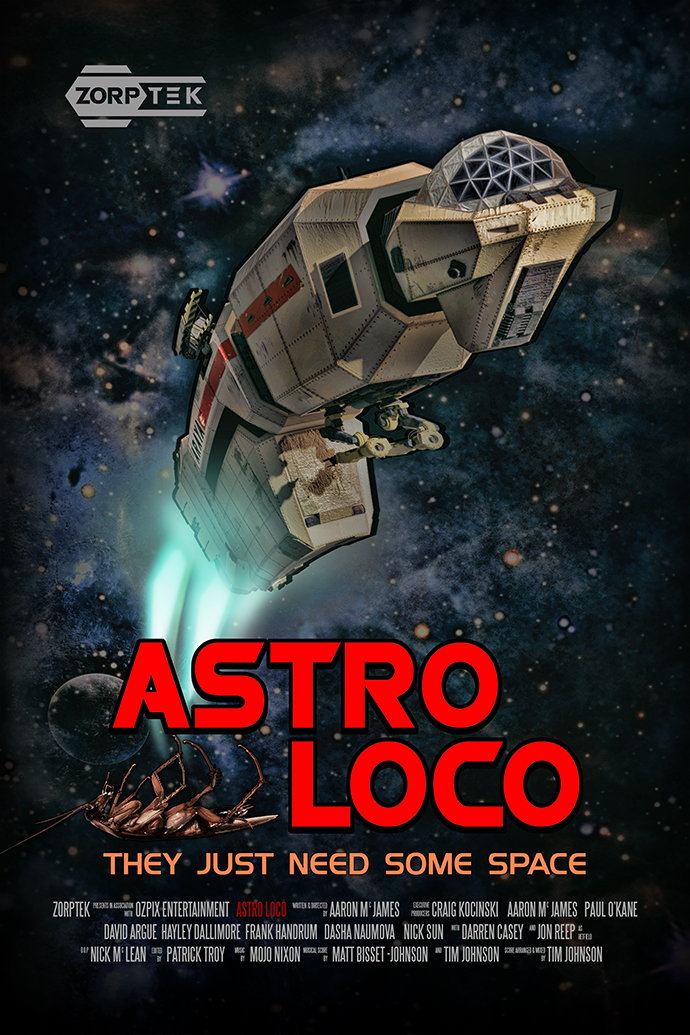 portrait style Promotional Poster for ASTRO LOCO (2021) a commedy scifi horror feature film