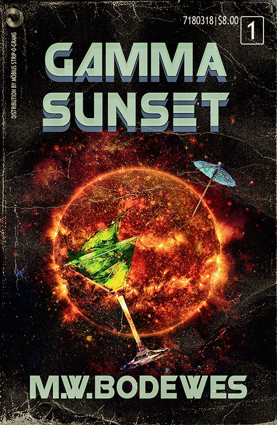 Promo art for Gamma Sunset, a Sci-Fi short story penned by M.W. Bodewes